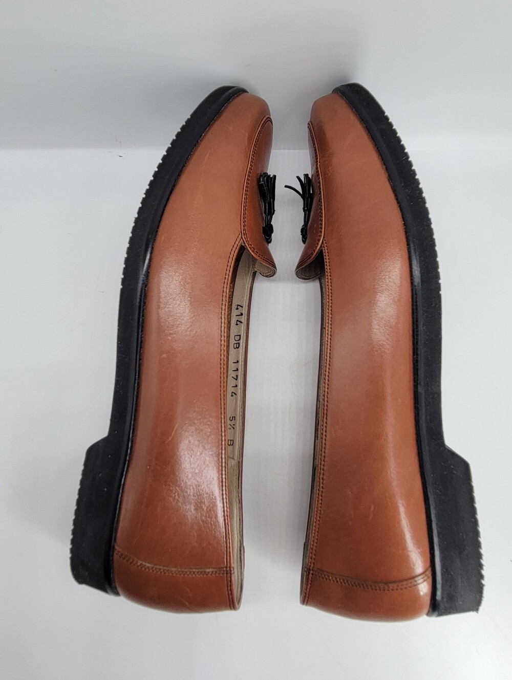 Salvatore Ferragamo Womens Loafers Cognac Brown Leather Tassel Flats Shoes 5.5 B - Picture 10 of 10